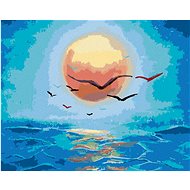 Sun over the Sea, 40×50 cm, without frame and without canvas shut off - Painting by Numbers