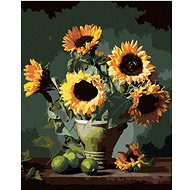 Sunflowers and Lime Trees, 80×100 cm, without frame and without shutting off the canvas - Painting by Numbers