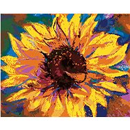 Sunflowers on a coloured background, 40×50 cm, without frame and without canvas switching off - Painting by Numbers