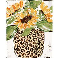 Sunflowers in a leopard vase (Haley Bush), 40×50 cm, without frame and without canvas shut off - Painting by Numbers