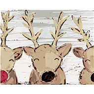 Reindeer Rudolph and Friends (Haley Bush), 80×100 cm, unframed and without canvas shut off - Painting by Numbers