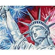 Statue of Liberty and Fireworks, 80×100 cm, without frame and without canvas shutdown - Painting by Numbers