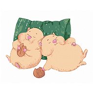 Sleeping Hamsters, 40×50 cm, without frame and without canvas shut off - Painting by Numbers