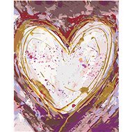 Heart on a purple background (Haley Bush), 40×50 cm, without frame and without canvas shut off - Painting by Numbers