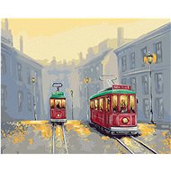 Old Trams, 40×50 cm, without frame and without canvas shut off - Painting by Numbers