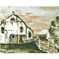 Barn with Fence (Haley Bush), 40×50 cm, stretched canvas on frame - Painting by Numbers