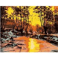 Studený západ slunce, 80×100 cm, vypnuté plátno na rám - Painting by Numbers