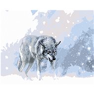 Grey Wolf in Winter Landscape, 40×50 cm, without frame and without canvas shut off - Painting by Numbers