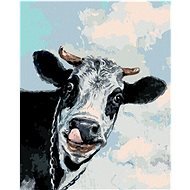 Šťastná kráva, 40×50 cm, bez rámu a bez vypnutí plátna - Painting by Numbers