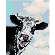 Happy Cow, 80×100 cm, without frame and without canvas shut off - Painting by Numbers