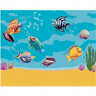 Dancing and Singing Fish (Sue Ellen Brown), 80×100 cm, unframed and without canvas shut off - Painting by Numbers