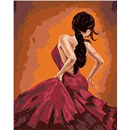 Dancer dancing flamenco, 40×50 cm, without frame and without shutting off the canvas - Painting by Numbers