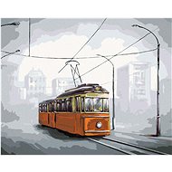Tram, 40×50 cm, stretched canvas on frame - Painting by Numbers