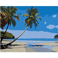 Tropical Beach in the Caribbean, 80×100 cm, stretched canvas on frame - Painting by Numbers