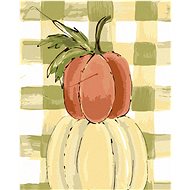 Three Gingham Pumpkins (Haley Bush), 80×100 cm, stretched canvas on frame - Painting by Numbers