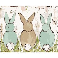 Three Rabbits (Haley Bush), 80×100 cm, without frame and without canvas shut off - Painting by Numbers