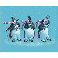 Three Penguins with Hats (Sue Ellen Brown), 80×100 cm, unframed and without canvas shut off - Painting by Numbers