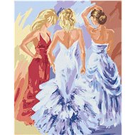 Three Women at a Ball, 80×100 cm, without frame and without canvas shut off - Painting by Numbers