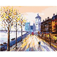 Streets of London, 80×100 cm, stretched canvas on frame - Painting by Numbers