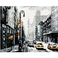 Streets in New York and Taxis, 40×50 cm, unframed and without canvas shut off - Painting by Numbers