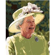 Usmívající královna Alžběta II., 40×50 cm, bez rámu a bez vypnutí plátna - Painting by Numbers