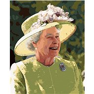 Smiling Queen Elizabeth II, 40×50 cm, stretched canvas on frame - Painting by Numbers