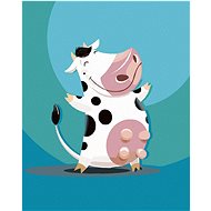 Smiling cow, 40×50 cm, without frame and without canvas shut off - Painting by Numbers