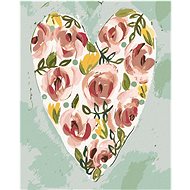Valentine's Heart (Haley Bush), 80×100 cm, stretched canvas on frame - Painting by Numbers