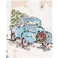 Christmas Car (Haley Bush), 80×100 cm, without frame and without canvas shut off - Painting by Numbers