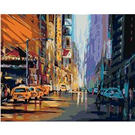 Evening Life in New York, 40×50 cm, stretched canvas on frame - Painting by Numbers