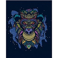 Vector coloured monkey, 80×100 cm, without frame and without canvas shut off - Painting by Numbers