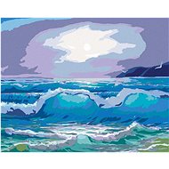 Large waves, 80×100 cm, stretched canvas on frame - Painting by Numbers
