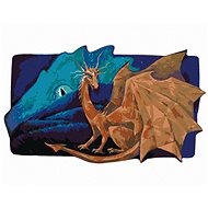 Large moon dragon together with golden dragon, 40×50 cm, without frame and without canvas shut off - Painting by Numbers