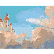 Whale and Castle, 40×50 cm, stretched canvas on frame - Painting by Numbers