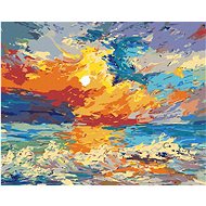 Multicoloured sunset, 40×50 cm, stretched canvas on frame - Painting by Numbers