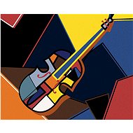 Violoncello in cubic style, 40×50 cm, stretched canvas on frame - Painting by Numbers
