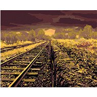 Train tracks in Pakistan, 40×50 cm, without frame and without canvas shutdown - Painting by Numbers
