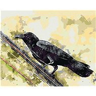 Vrana na drôte, 40×50 cm, bez rámu a bez vypnutia plátna - Maľovanie podľa čísel