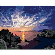 Sunrise over the coast, 40×50 cm, unframed and without canvas shut off - Painting by Numbers