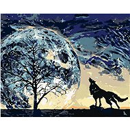 Howl of the Wolf on the Planet, 80×100 cm, stretched canvas on frame - Painting by Numbers