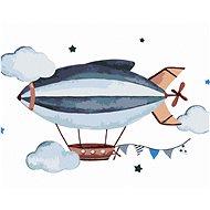 Airship, 40×50 cm, without frame and without shutting off the canvas - Painting by Numbers