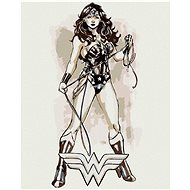 Wonder Woman black and white poster II, 40×50 cm, without frame and without canvas - Painting by Numbers