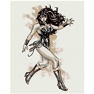 Wonder Woman black and white poster III, 40×50 cm, without frame and without canvas - Painting by Numbers