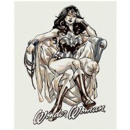 Wonder Woman black and white poster, 40×50 cm, off canvas on frame - Painting by Numbers