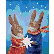 Rabbits in Love, 40×50 cm, stretched canvas on frame - Painting by Numbers