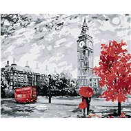 Couple in Love in London, 80×100 cm, stretched canvas on frame - Painting by Numbers