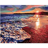 Sunset on the Beach II, 80×100 cm, without frame and without canvas shut off - Painting by Numbers