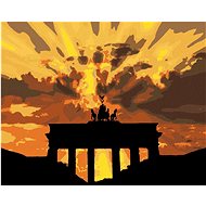 Sunset in Berlin, 40×50 cm, stretched canvas on frame - Painting by Numbers