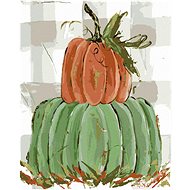Green and orange pumpkin (Haley Bush), 40×50 cm, without frame and without canvas shut off - Painting by Numbers