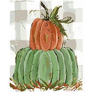Zelená a oranžová dýně (Haley Bush), 80×100 cm, bez rámu a bez vypnutí plátna - Painting by Numbers